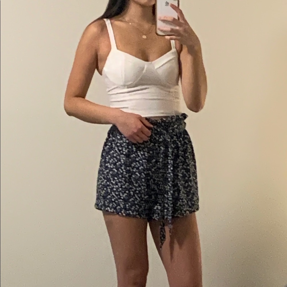 Navy floral shorts